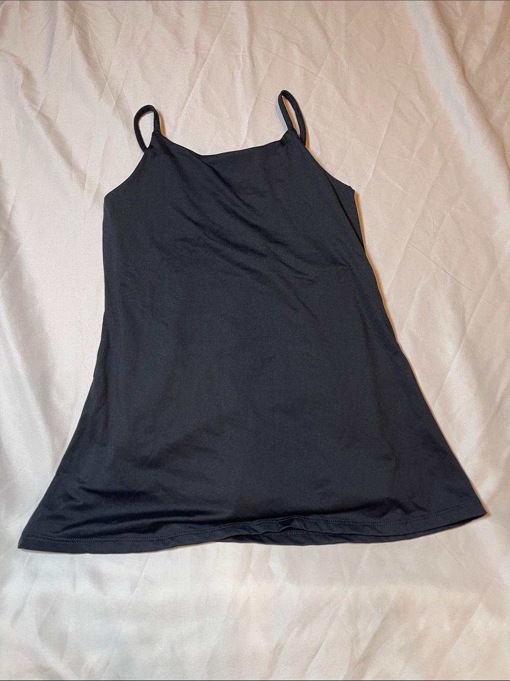 Girls Black Spaghetti-Strap Casual Dress